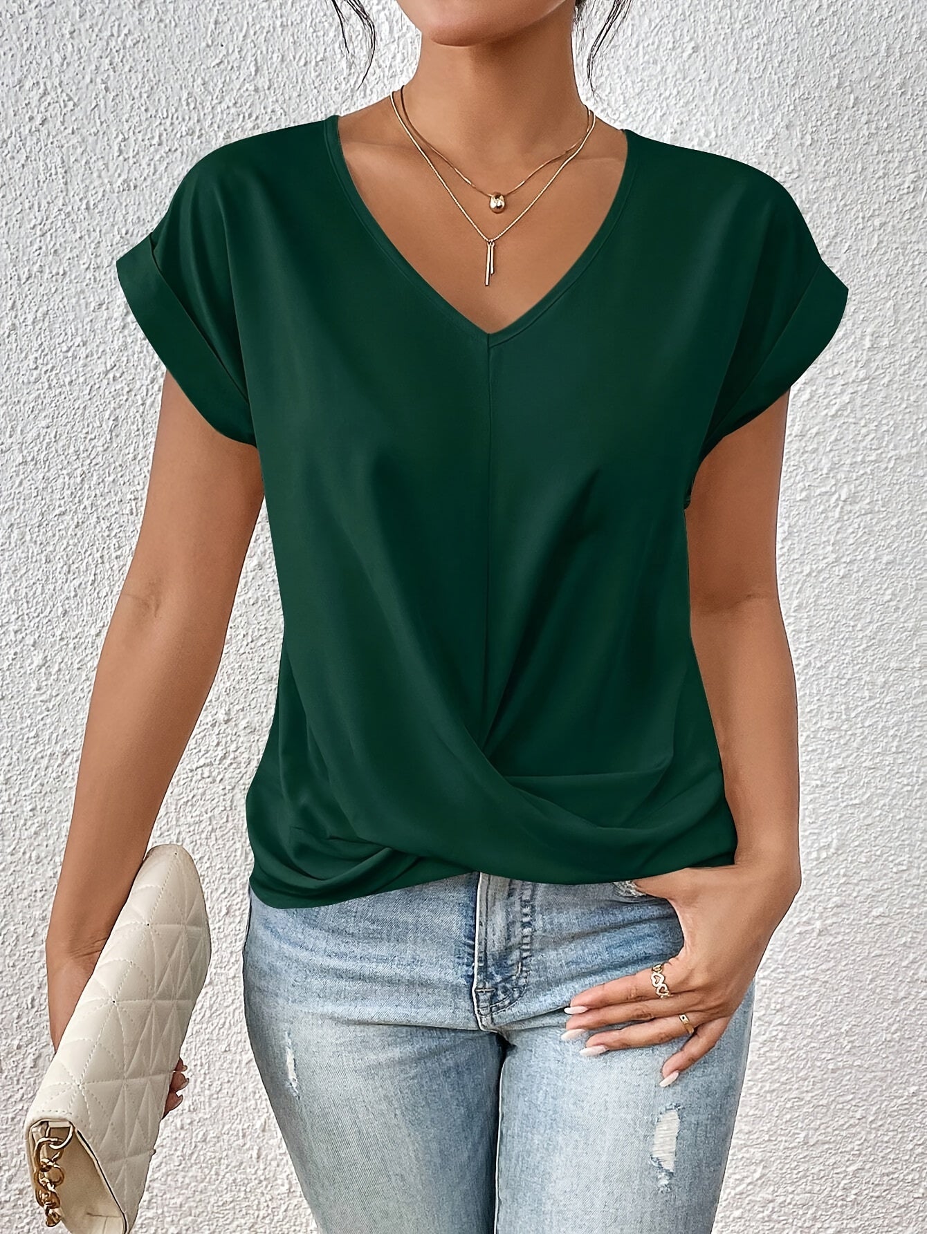 Lusa - T-shirt à col en V