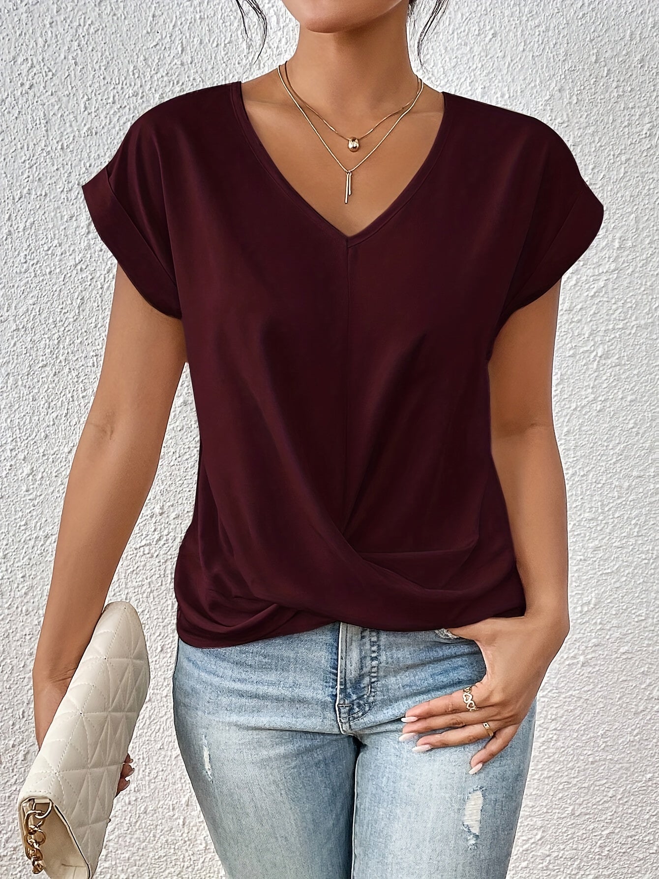 Lusa - T-shirt à col en V