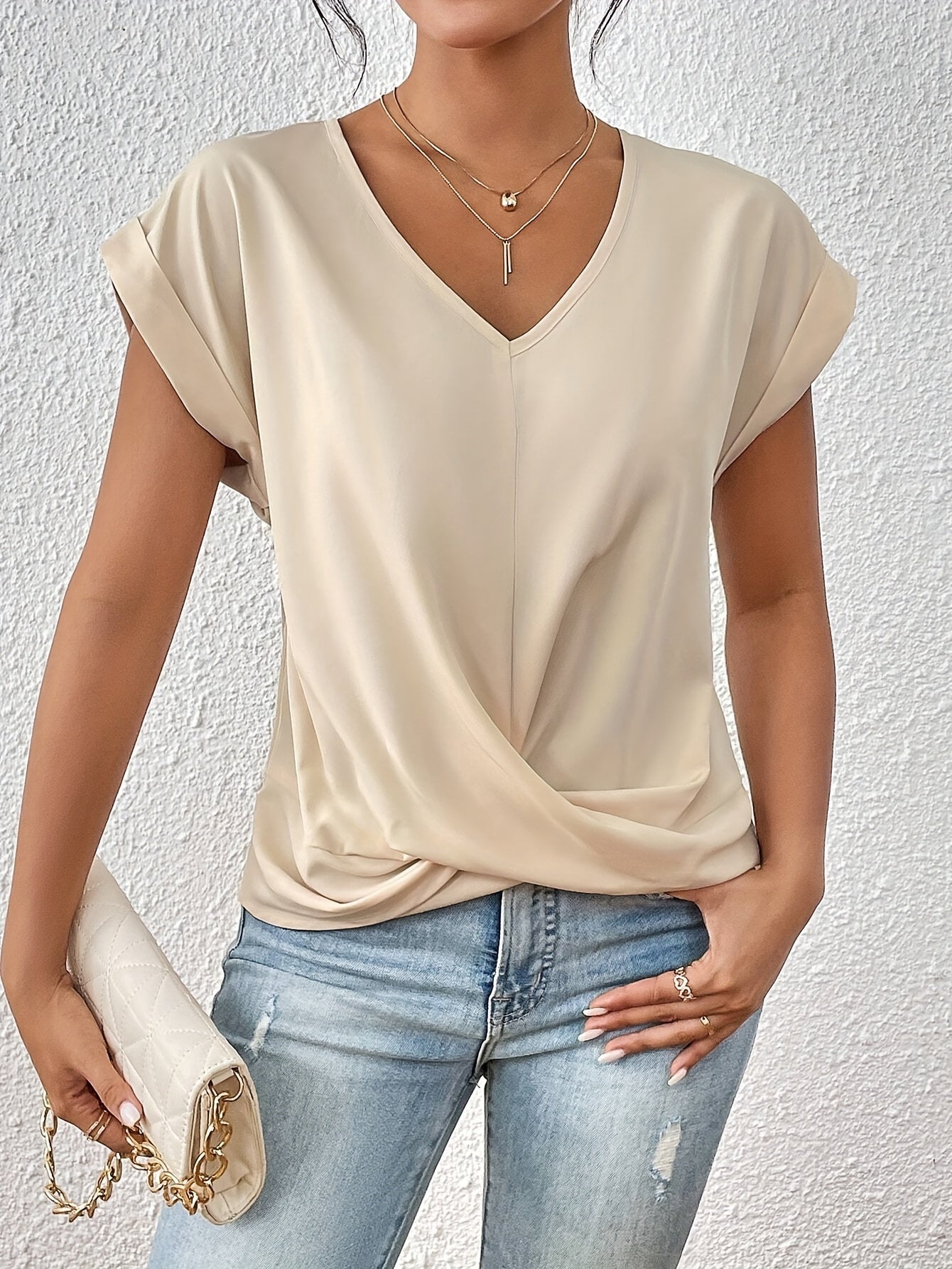 Lusa - T-shirt à col en V
