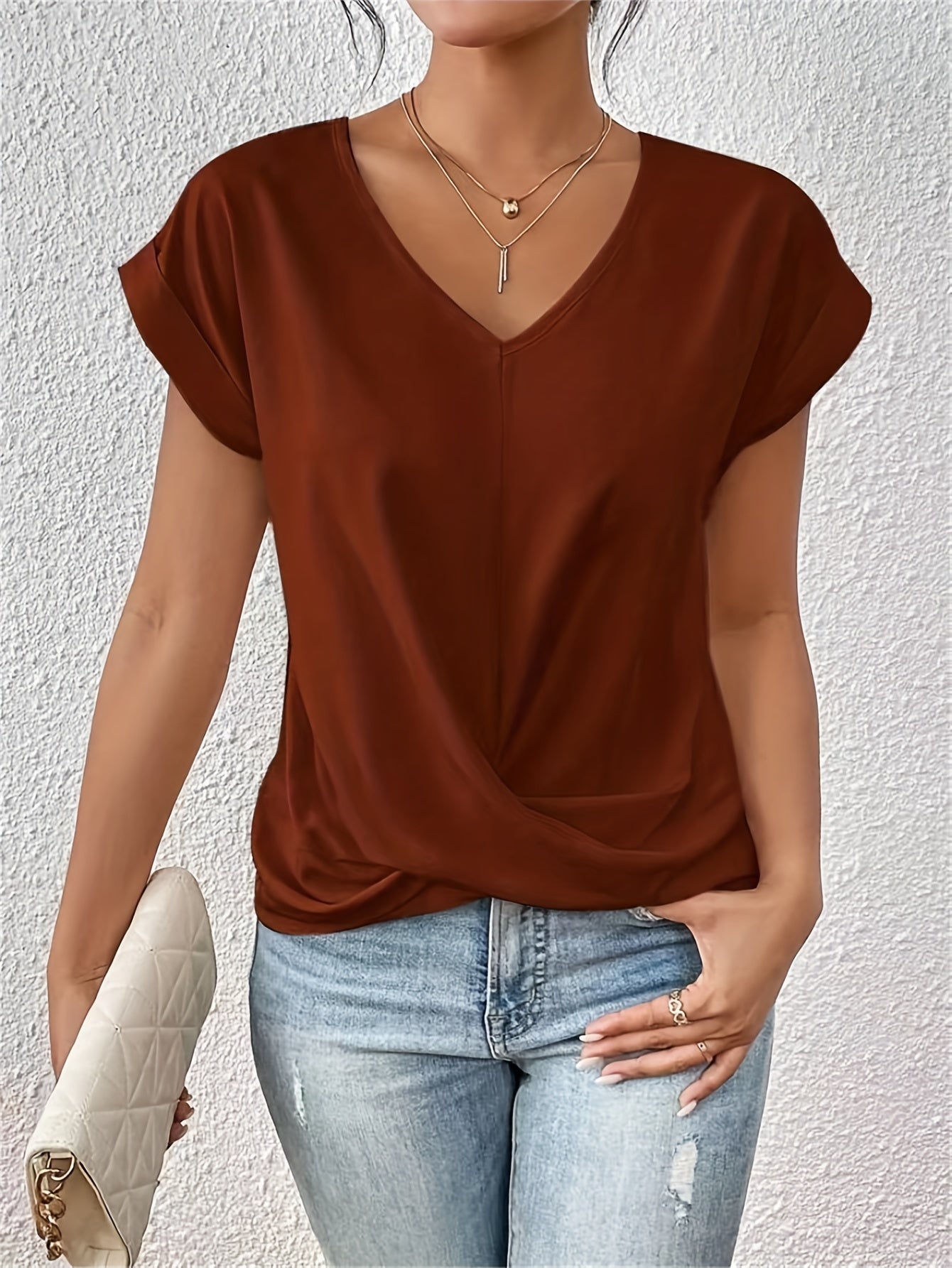 Lusa - T-shirt à col en V