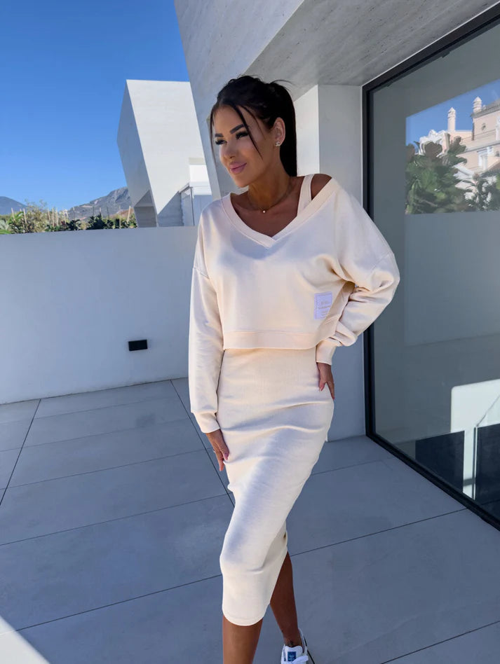 Thalia – Ensemble décontracté avec robe et sweat-shirt