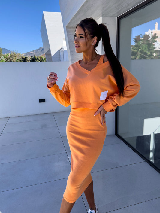 Thalia – Ensemble décontracté avec robe et sweat-shirt