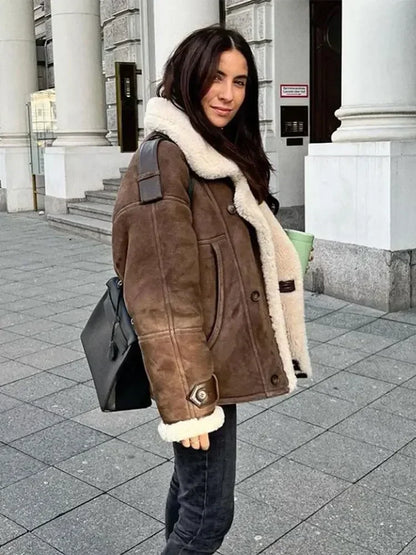 Ava - Manteau d'hiver en cuir pour femmes