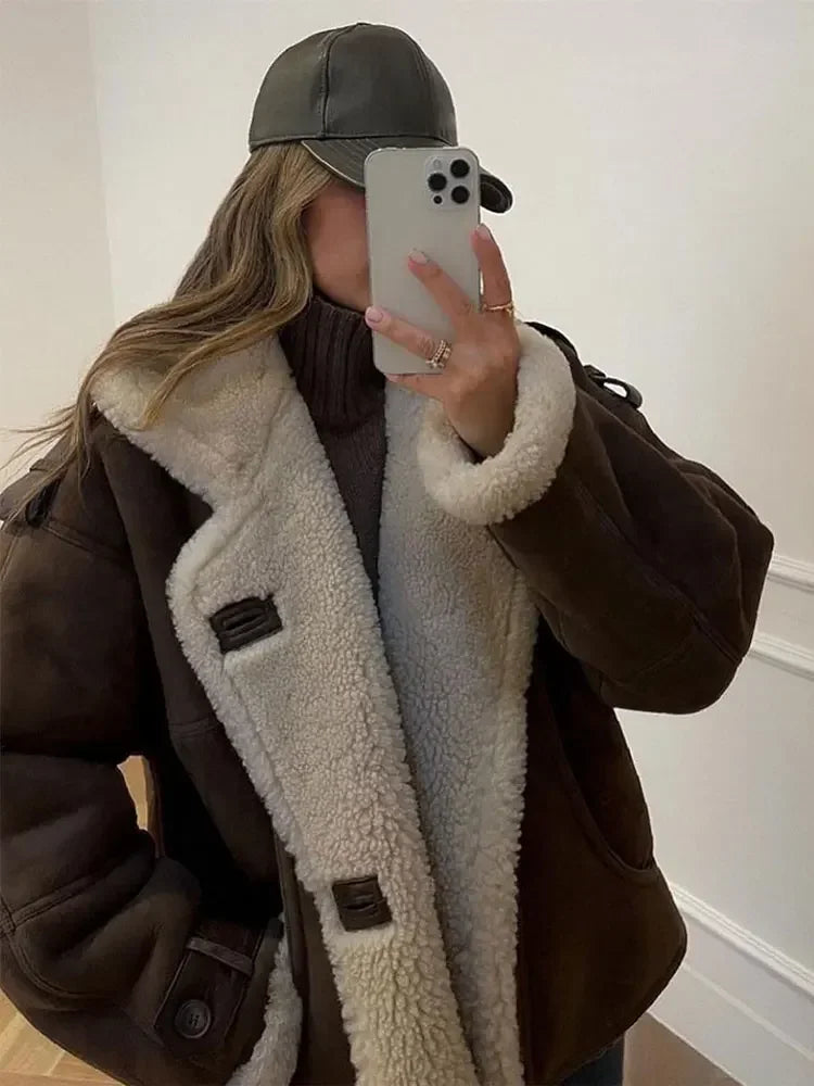 Ava - Manteau d'hiver en cuir pour femmes