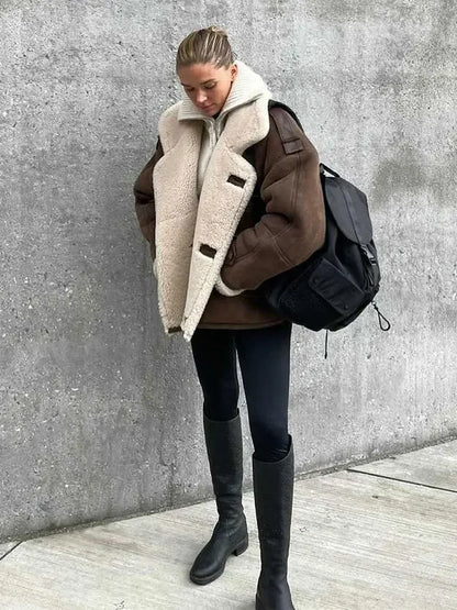 Ava - Manteau d'hiver en cuir pour femmes